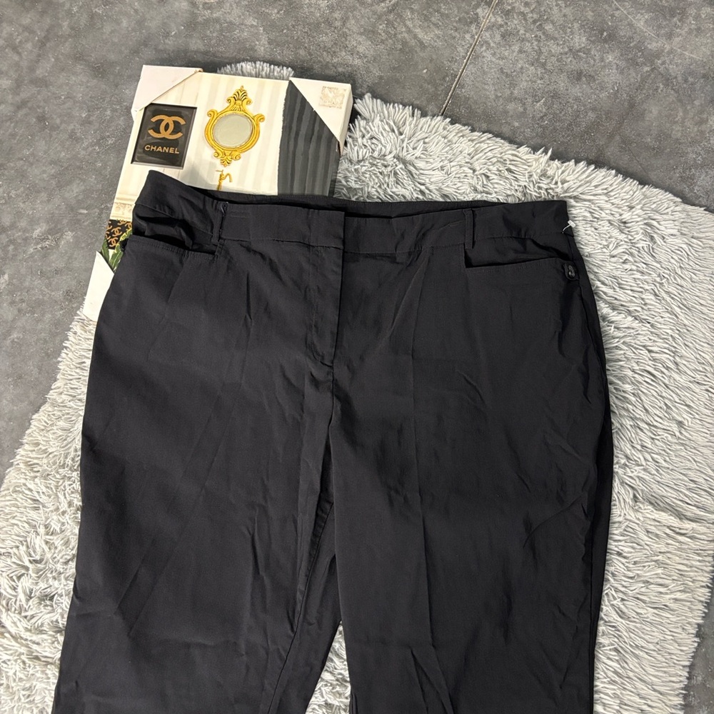Lane Bryant Petite Black Dress Pants Button Accent Stretch 24P Rayon Nylon Blend - Picture 7 of 16
